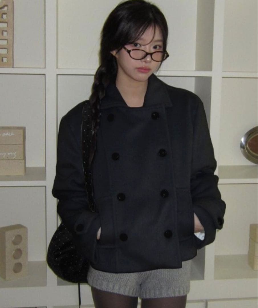 semplice ダブルブレストショートコート