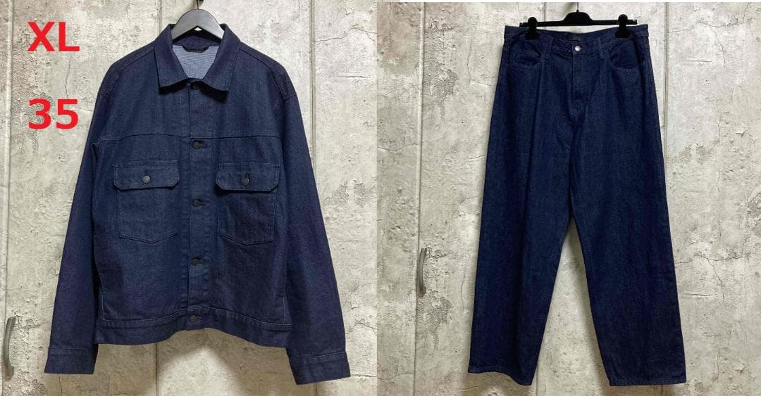 XL　35　UNIQLO　デニムセットアップ　68 BLUE　2stモデル