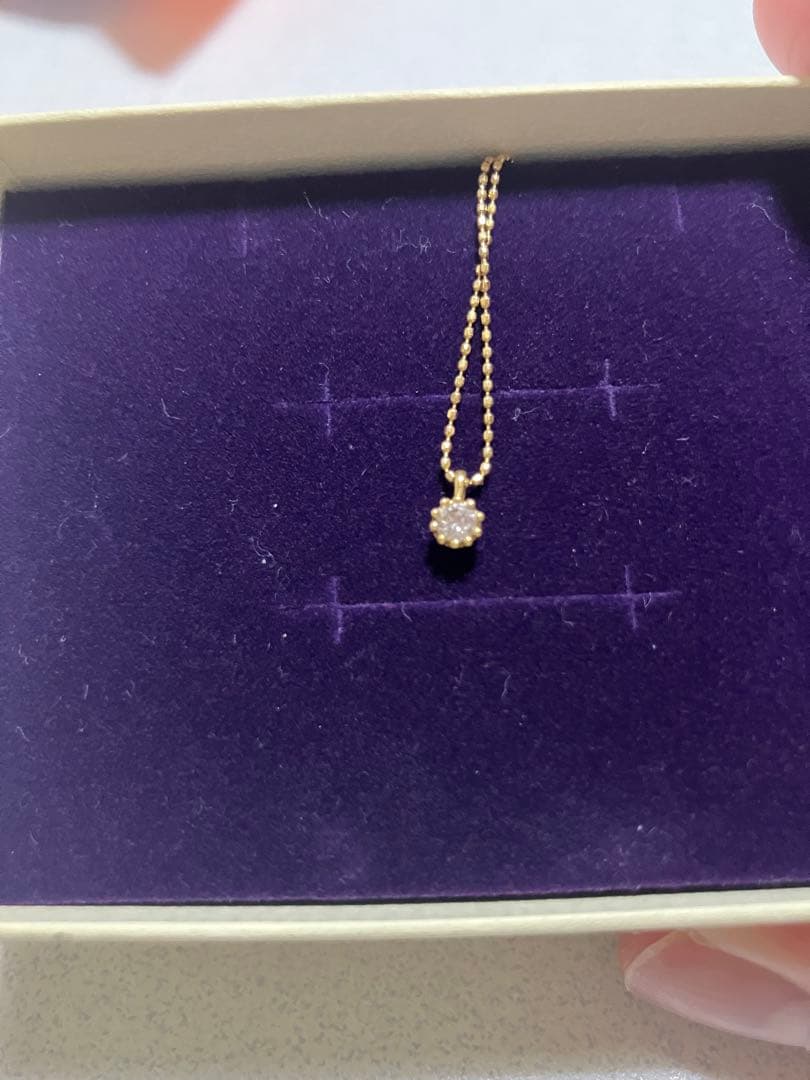 agete 一粒ダイヤ　ネックレス　k18