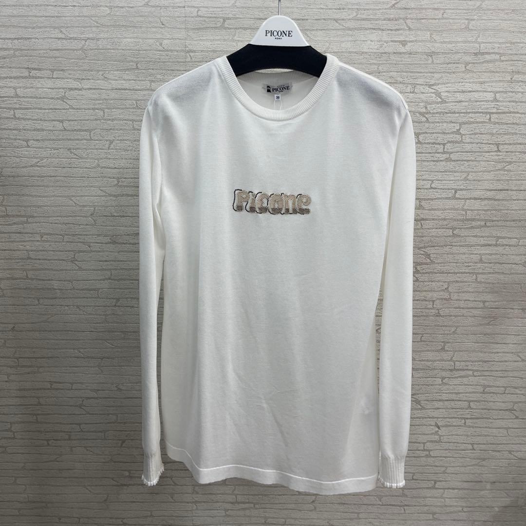 PICONE 刺繍ロゴ 長袖Tシャツ サイズM