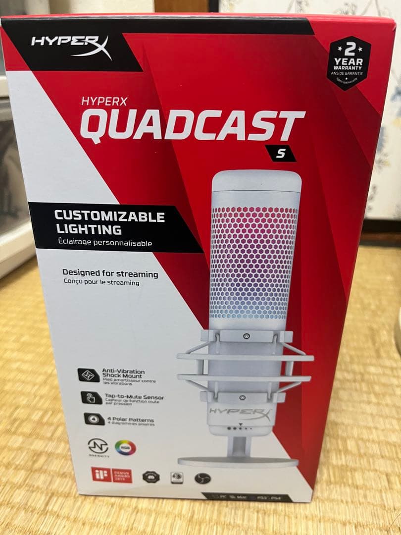 HyperX QuadCast S ホワイト コンデンサーマイク