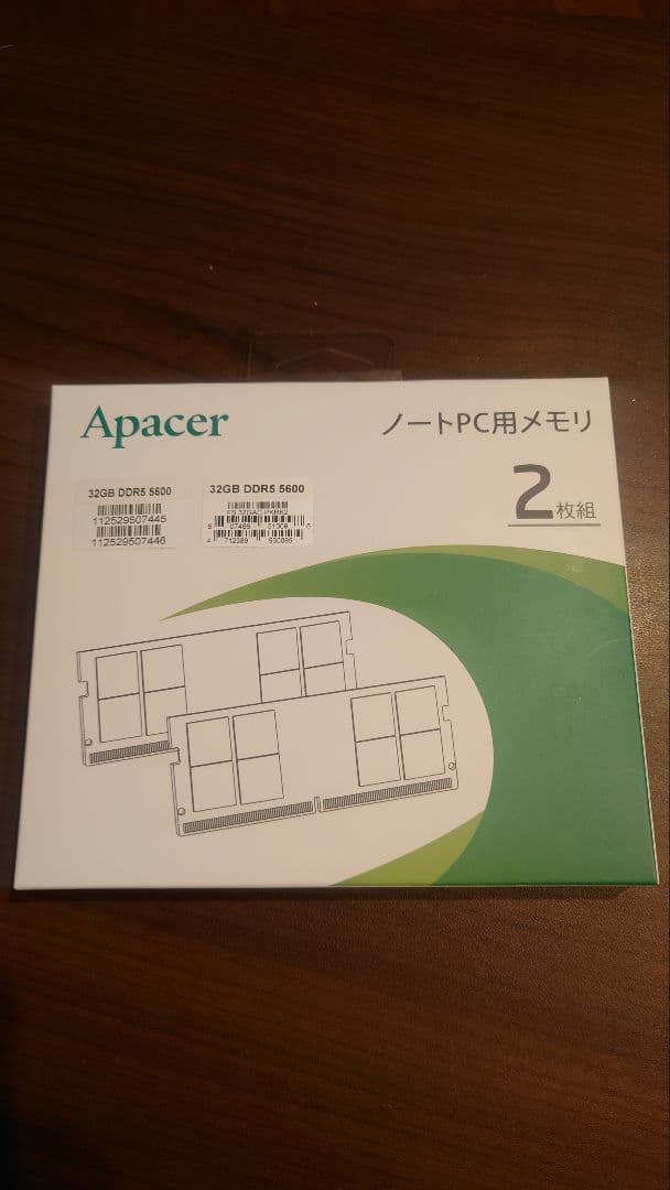 Apacer DDR5 5600 32GB メモリー