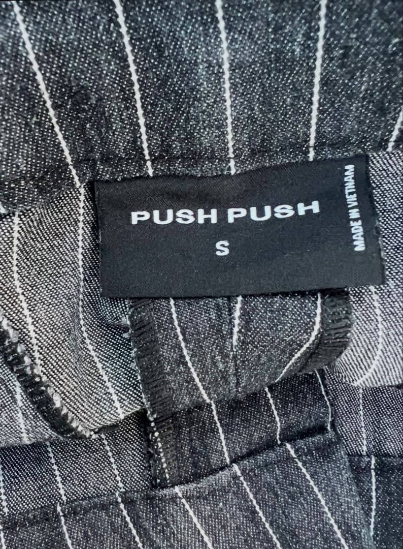 push push ストライプ ワイドパンツ S ドメブラ リジット