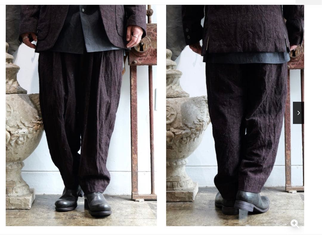 [美品] calmlence スリータックパンツ　サイズ1 カームレンス