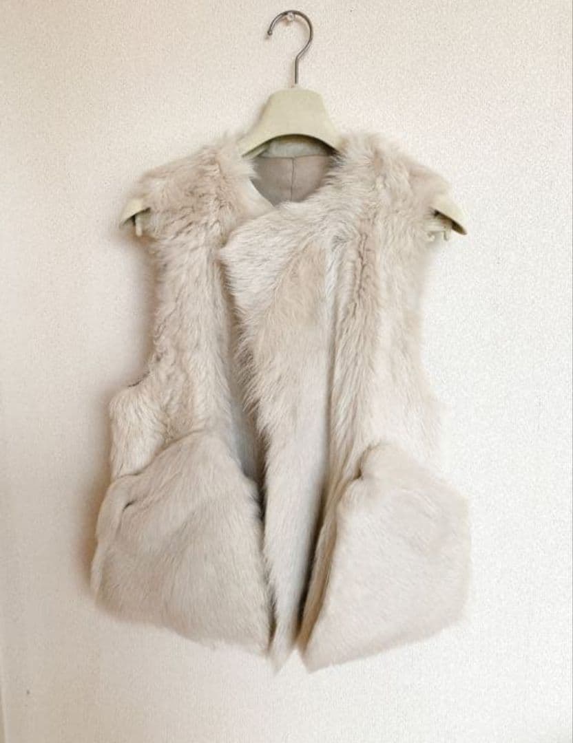 【ドゥロワーDRAWER】リアルファー　ムートンベスト/ムートンジレ