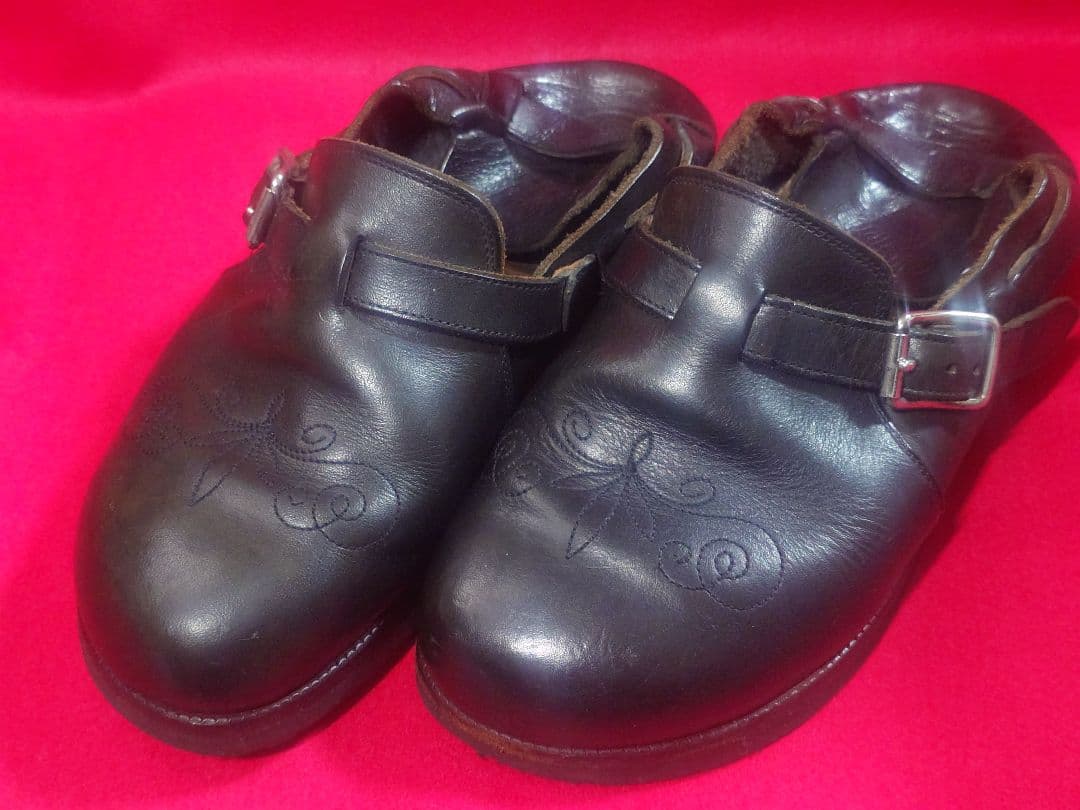 希少 RUDE GALLERY 艶革　レザー サボ サンダル シューズ 黒3