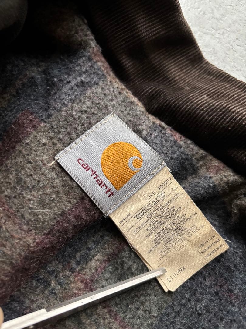 80s 90s USA製　カーハート　ミシガンチョアコート　ブラック　フェード