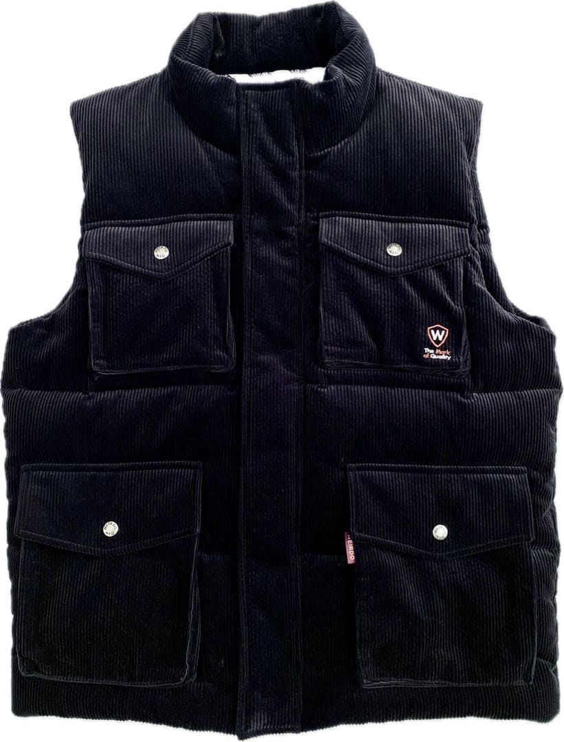 【オシャレ】 WEIRDO ウィアード コーデュロイ ダウンベスト ブラック