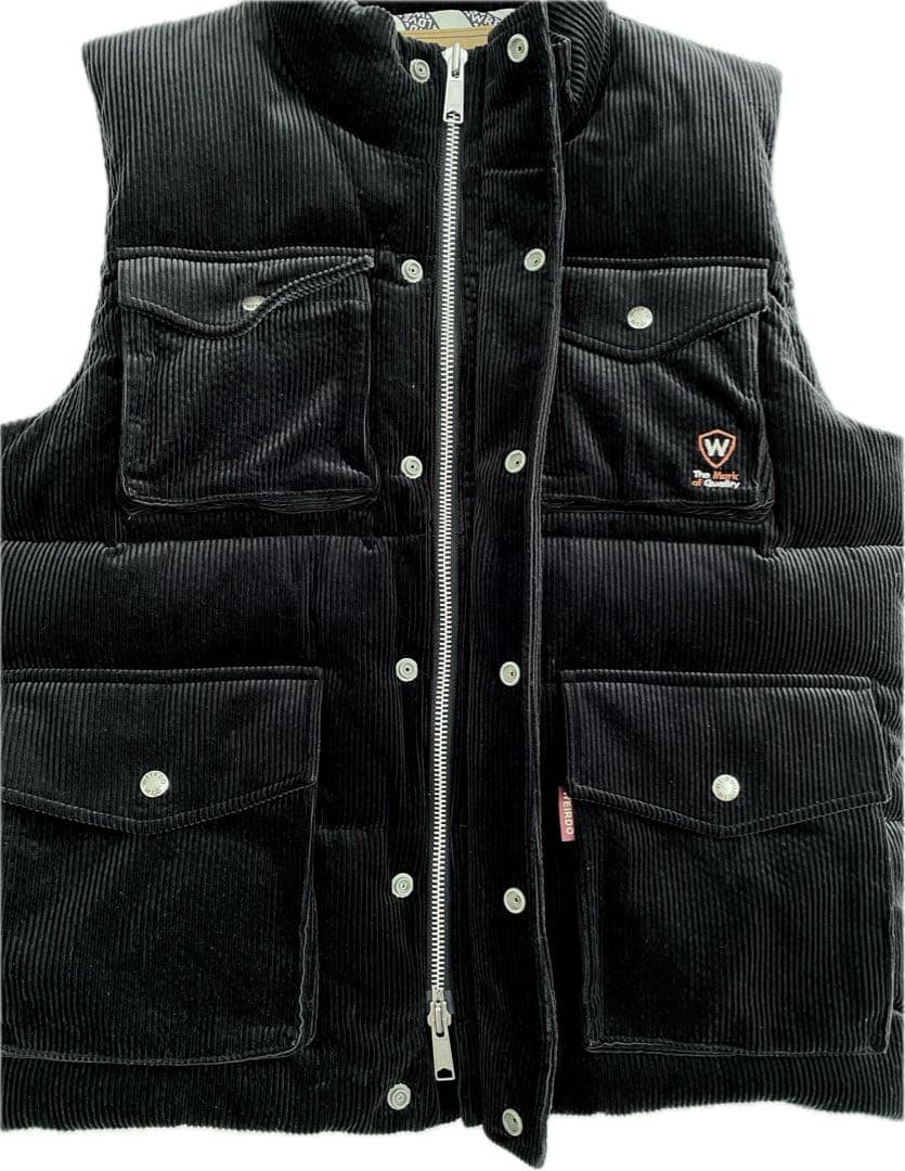 【オシャレ】 WEIRDO ウィアード コーデュロイ ダウンベスト ブラック