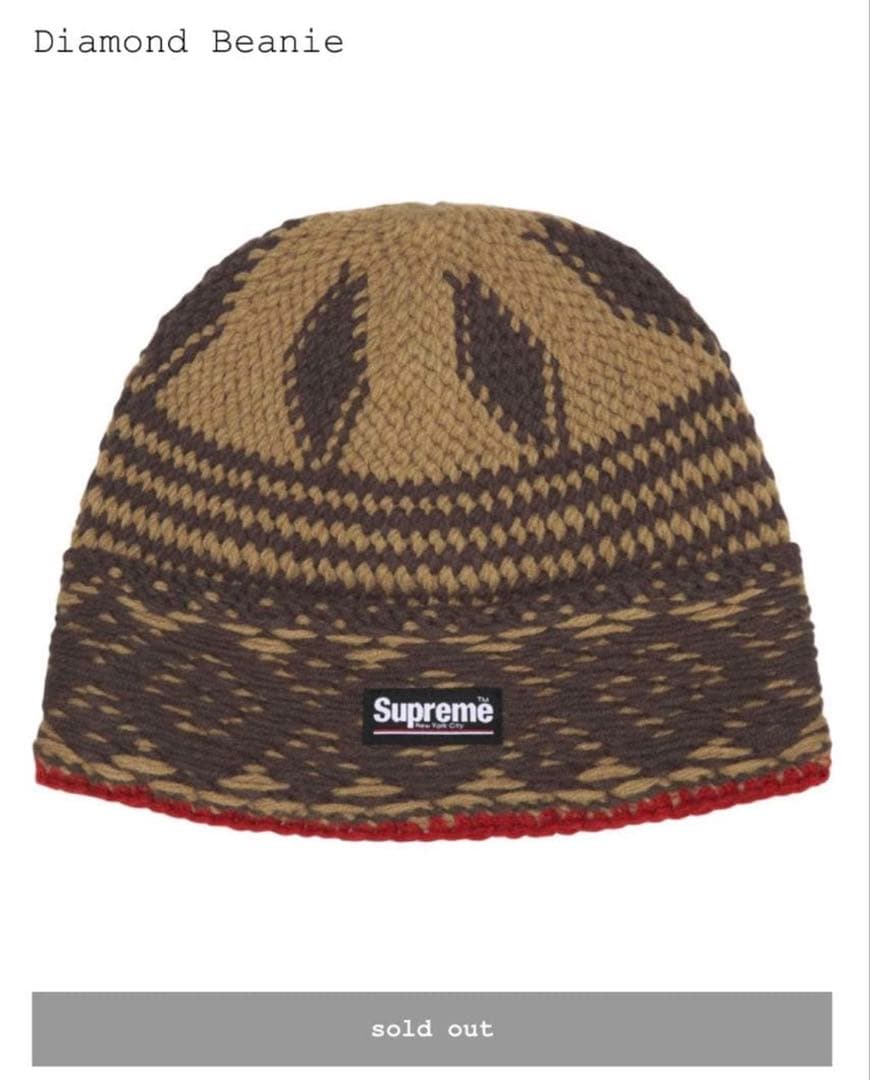 帽子 Supreme Diamond Beanie Khaki