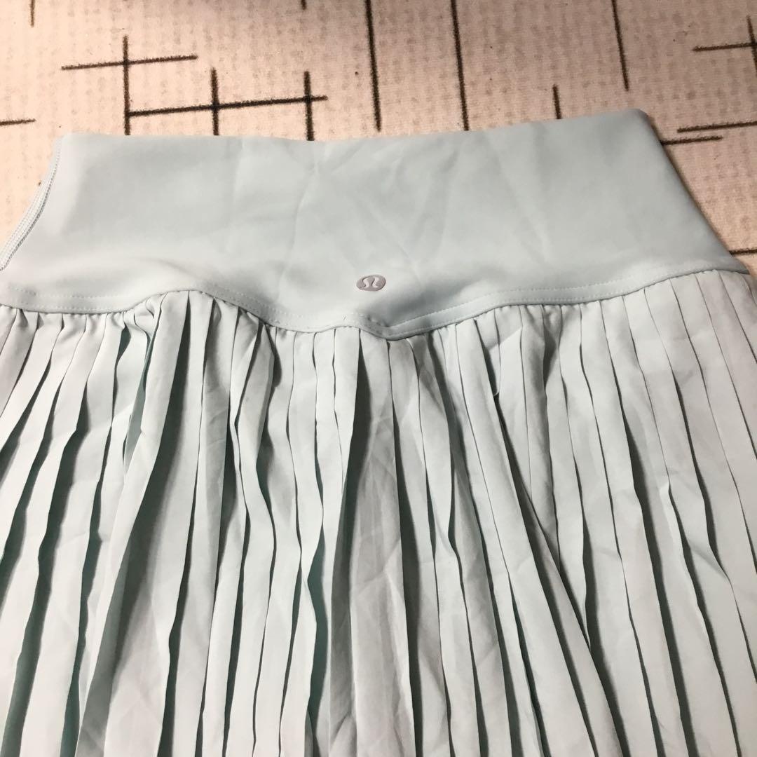 水色 プリーツミニスカート