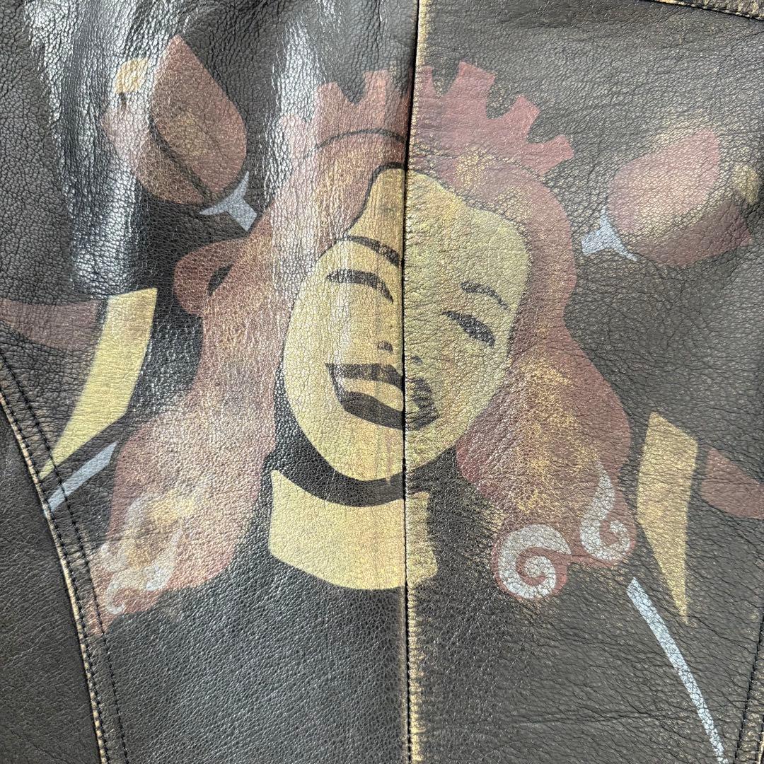 ディーゼル ライダースジャケット M ダメージ加工 ブラック レザージャケット