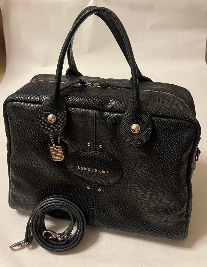 LONGCHAMP クアドリ 2way ボストンバッグ ビジネスバッグ ブラック