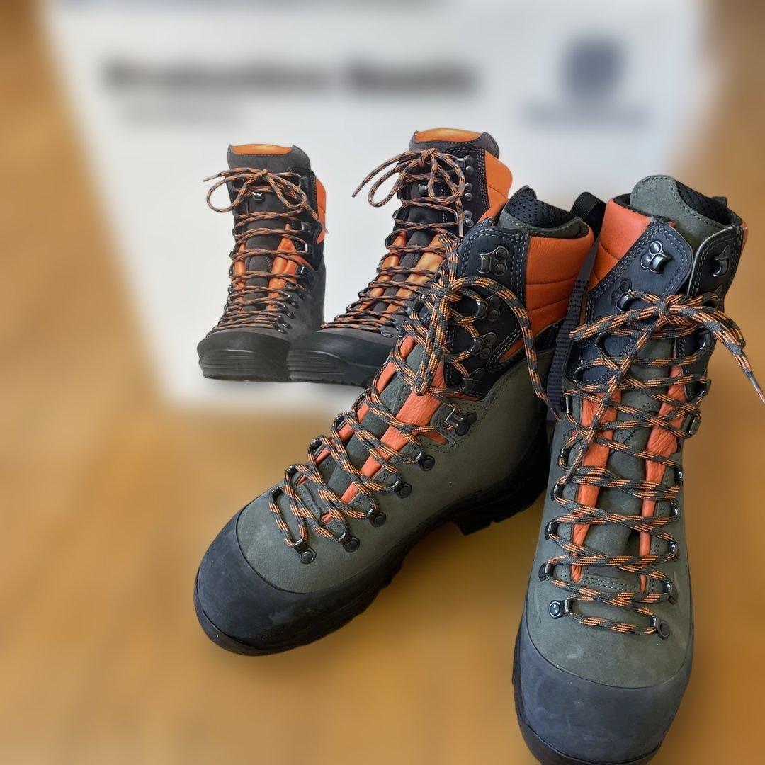 新品ハスクバーナ安全靴 グレー/オレンジ