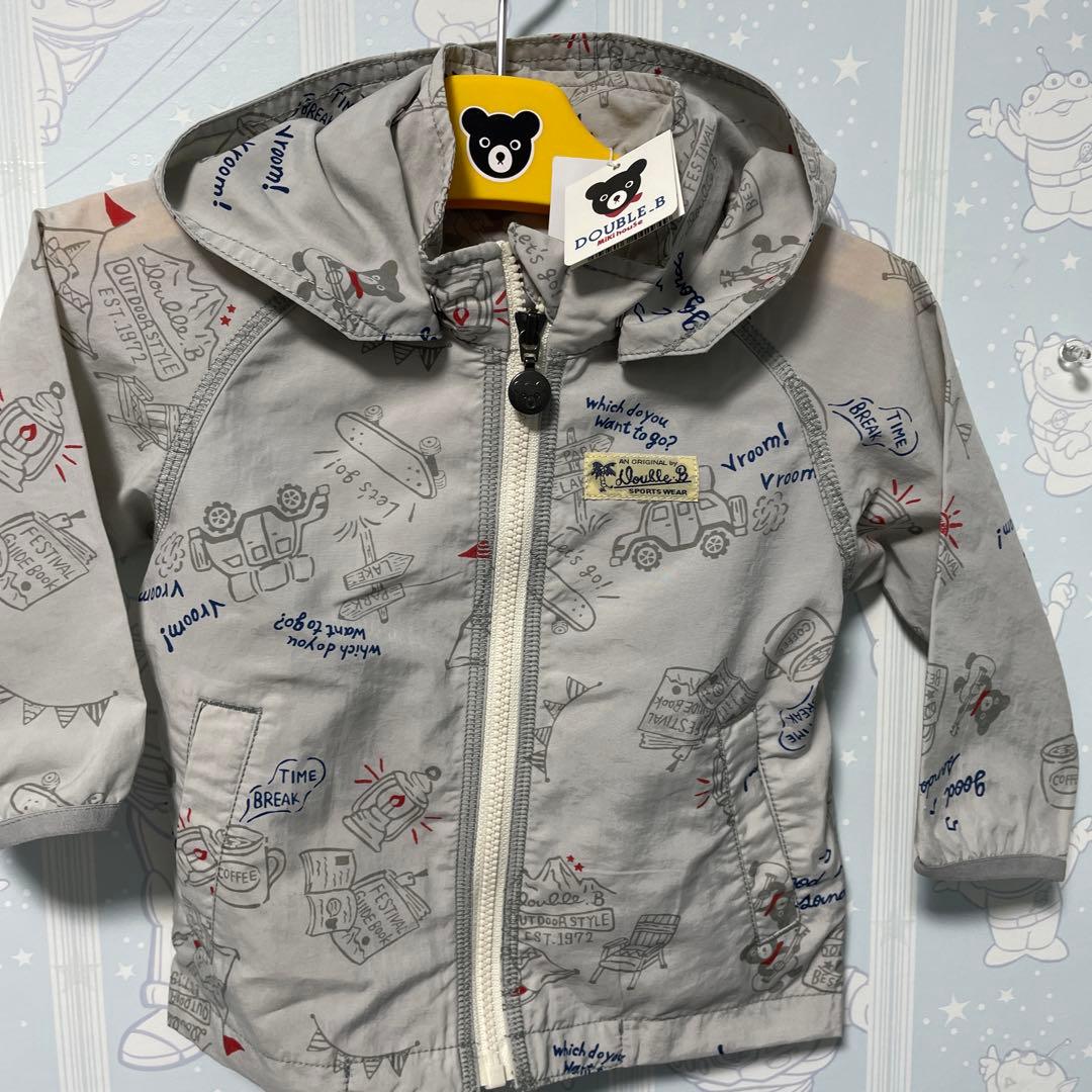 新品タグ付ミキハウス・ダブルb★アメコミ風ウインドブレーカー80定価15,400