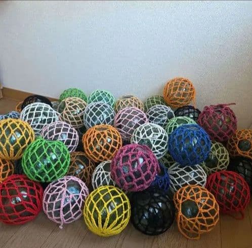 ガラス浮き玉 ガラス玉 １０cmx ６０