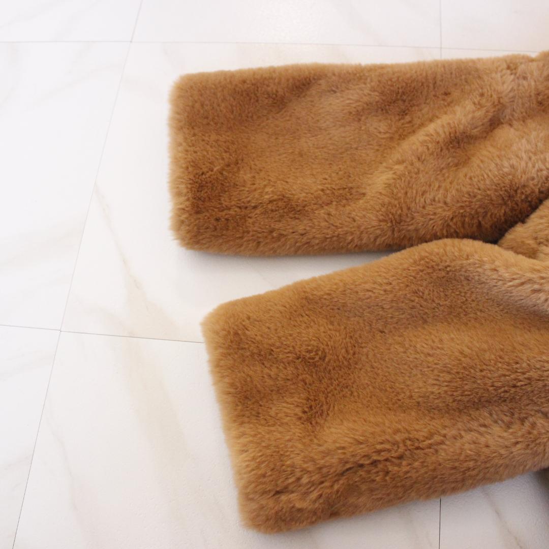 ZARA ロングファーコート テディベア Mサイズ ブラウン マキシ丈