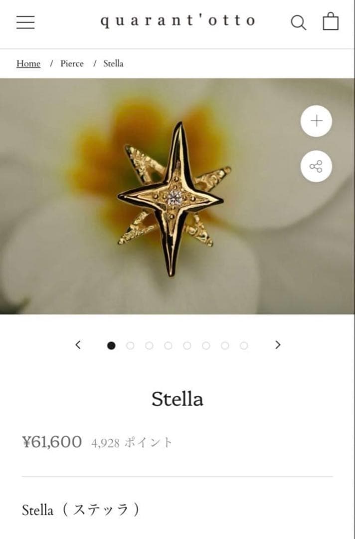 す*れ様 quarant'otto stellaのピアス　片耳
