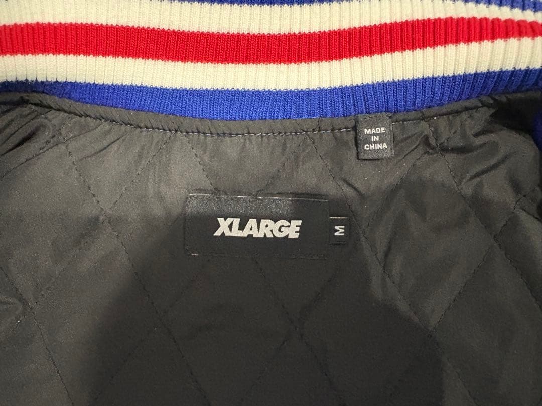 XLARGE スタジャン 青 白刺繍