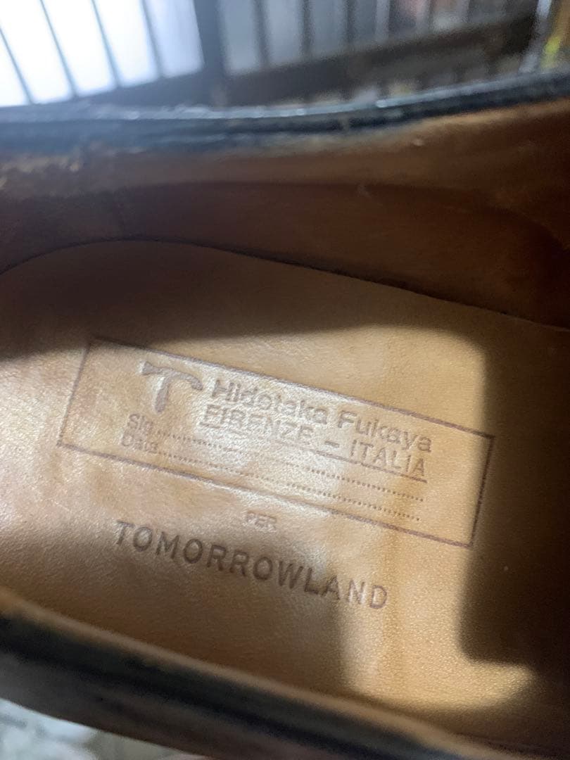 ク*バ様 【希少】ヒデタカ フカヤ 40周年 ストレート 内羽根 黒 39 シー