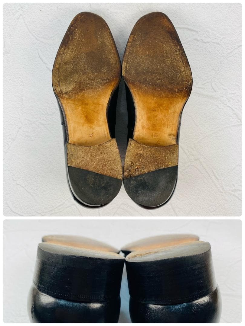 ク*バ様 【希少】ヒデタカ フカヤ 40周年 ストレート 内羽根 黒 39 シー