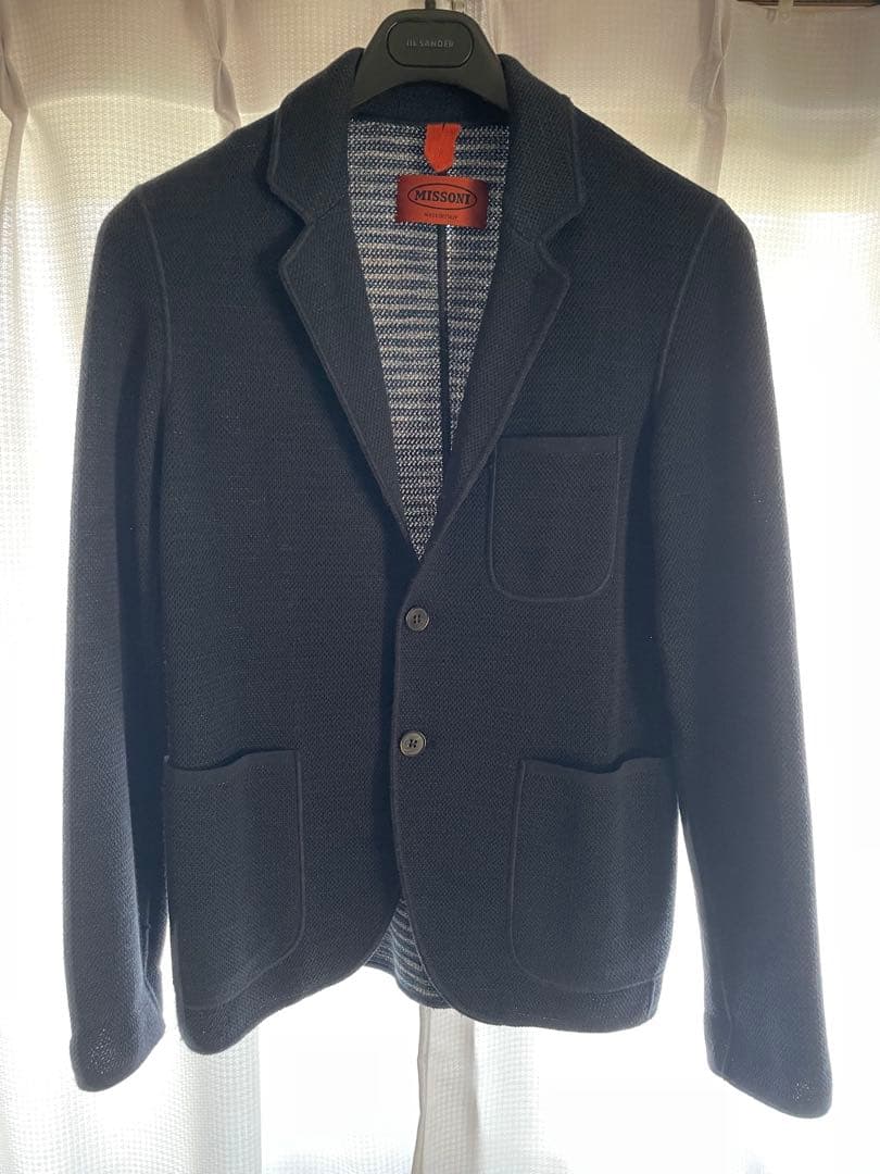 使用回数少表参道直営店購入イタリア製MISSONI ニットジャケットネイビー