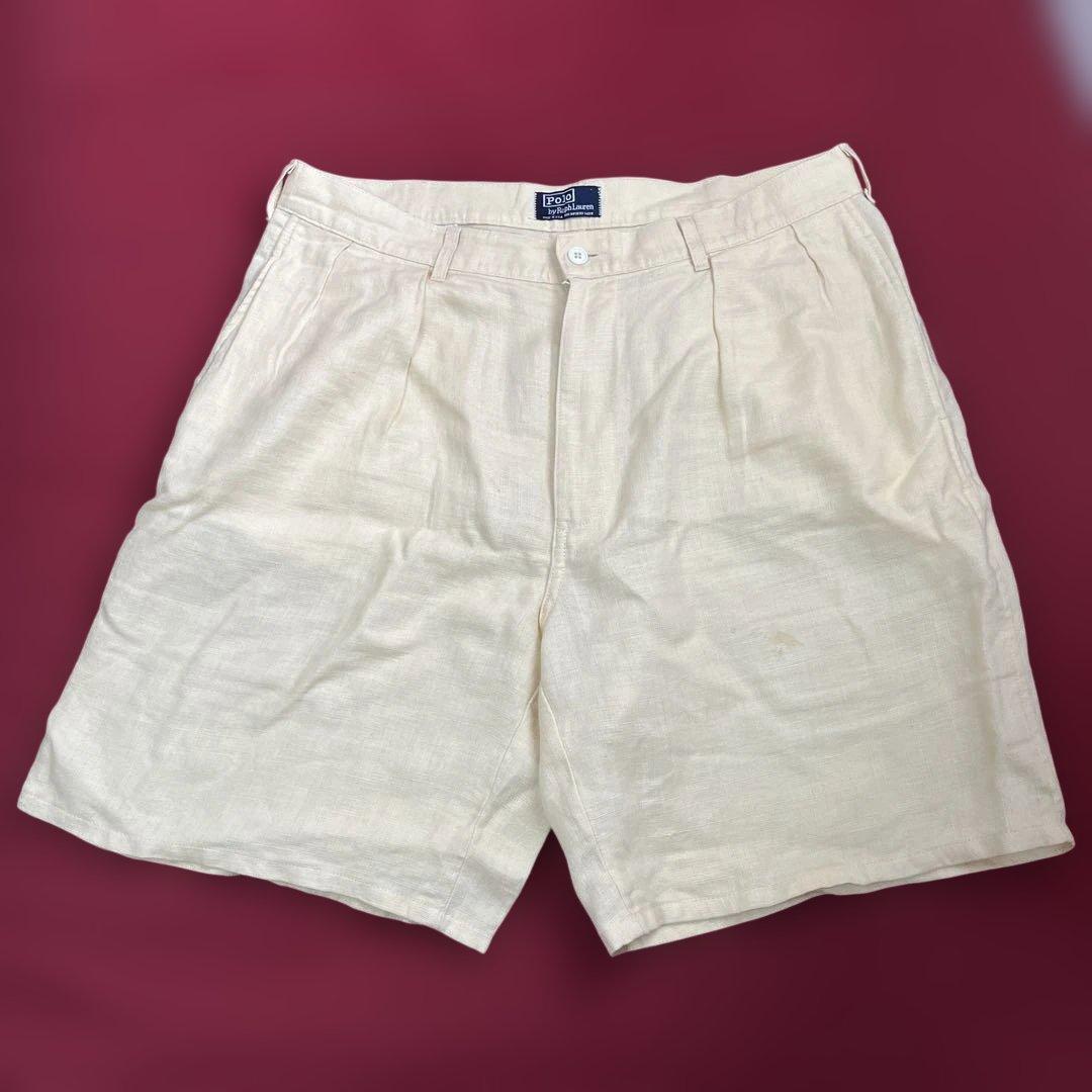 Ralph Lauren リネン ベージュ ショートパンツ ヴィンテージ