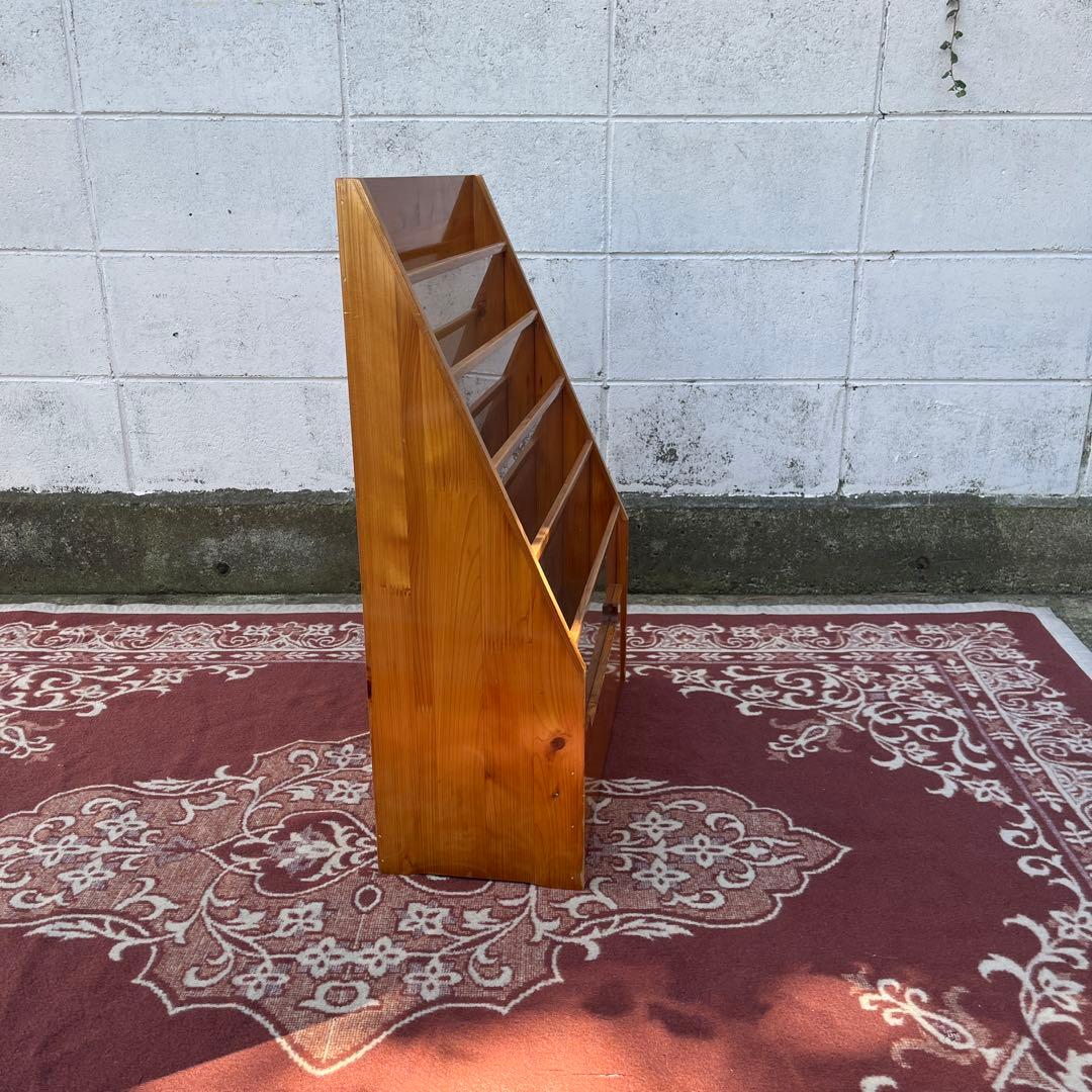 古家具ビンテージ品◾️木製マガジンラック 本立て 絵本立て シェルフ