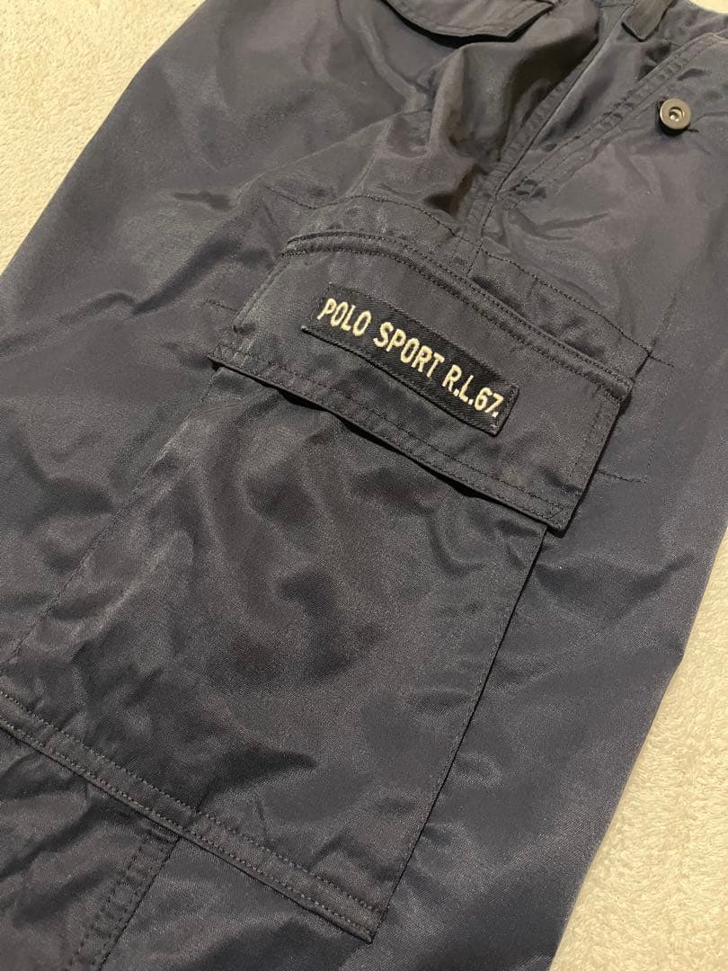USA製！　polo sport ナイロン　カーゴパンツ w32 ネイビー
