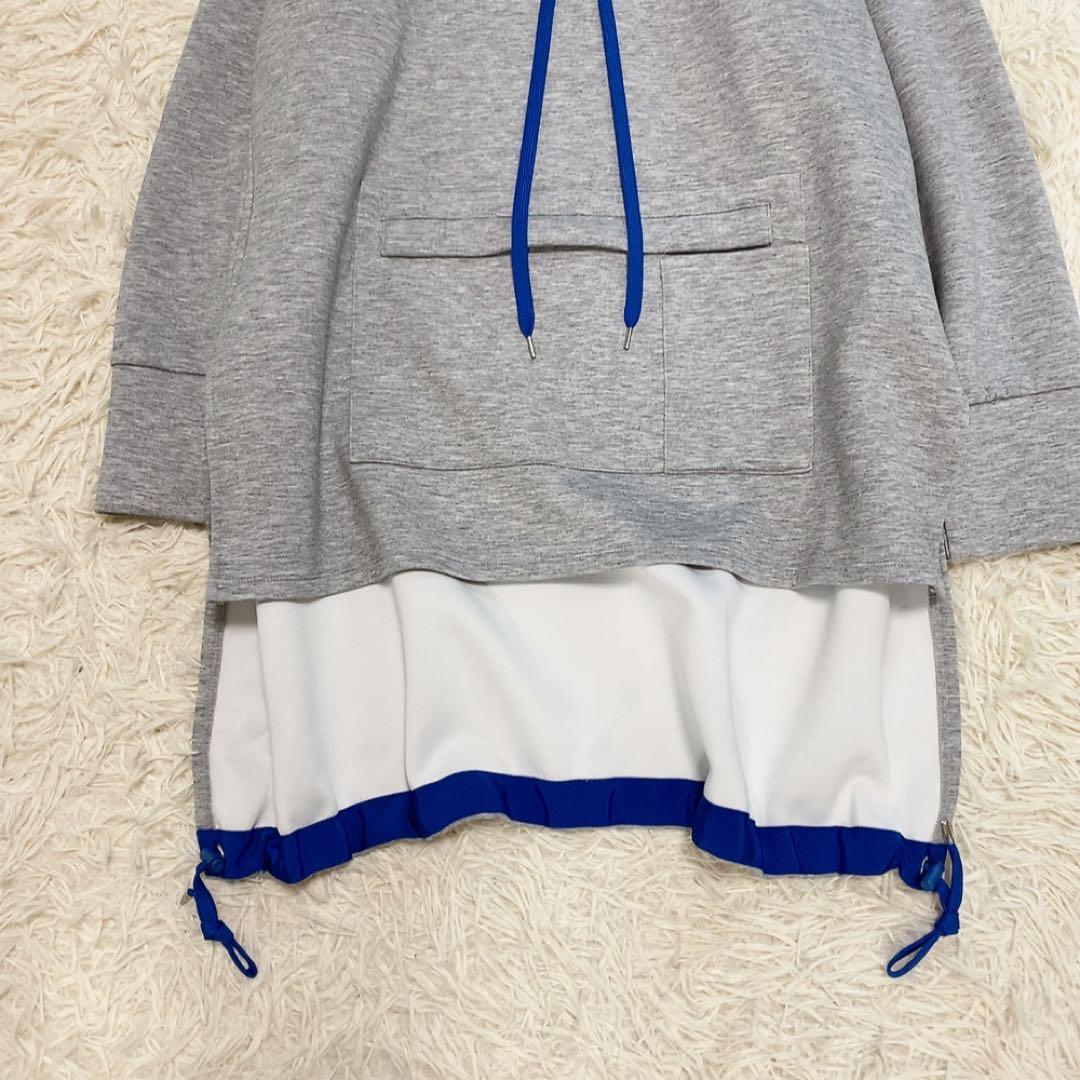 【美品】アンスリード ヘムギャザーロングパーカー 人気 変形 オーバーシルエット