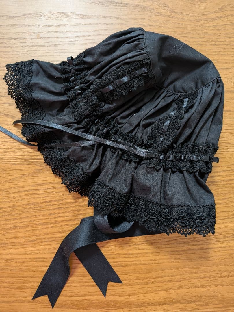 ALICE and the PIRATES フリルメイドキャップ　黒黒