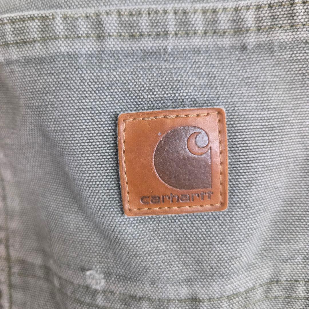 《希少》Carhartt　カーハート　ダブルニー　32×34　カーキー　ダック