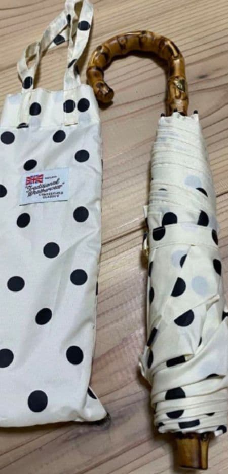 ★トラディショナルウェザーウェア ドット柄 晴雨兼用 傘