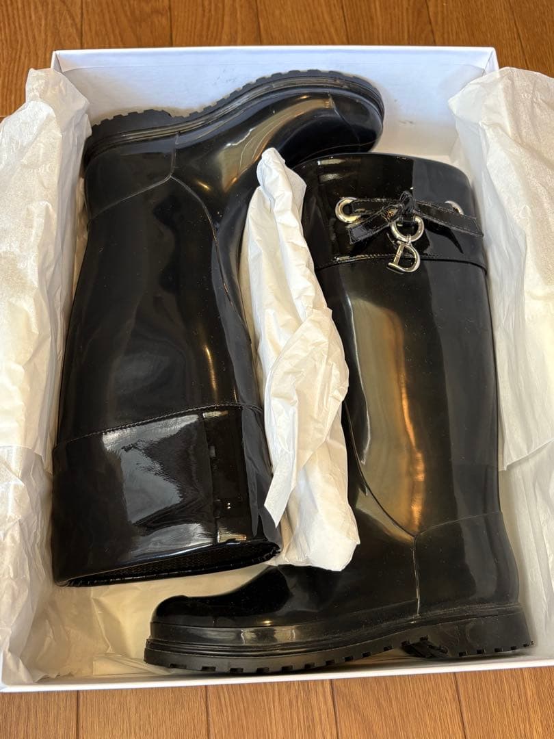 新品！Dior ブラック レインシューズ　21cm
