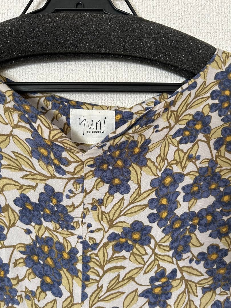 【週末限定値下】yuni suisen 花柄　Aライン　ワンピース