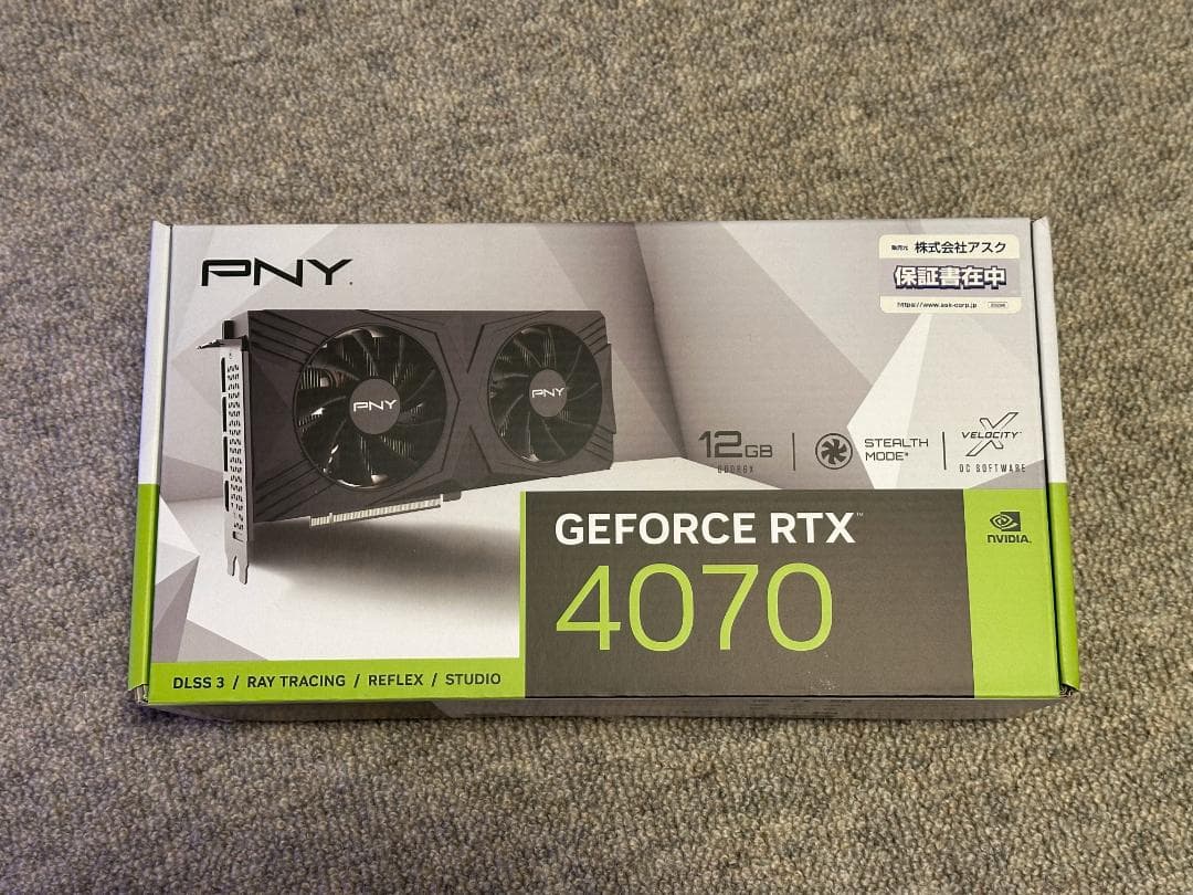 グラフィックボード・グラボ・ビデオカード PNY GeForce RTX4070 VERTO DUAL FAN