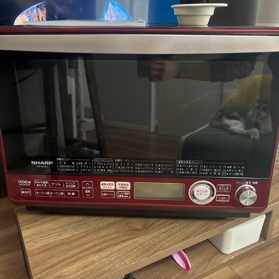 SHARP オーブンレンジ 1000W 赤　RE-SS10C