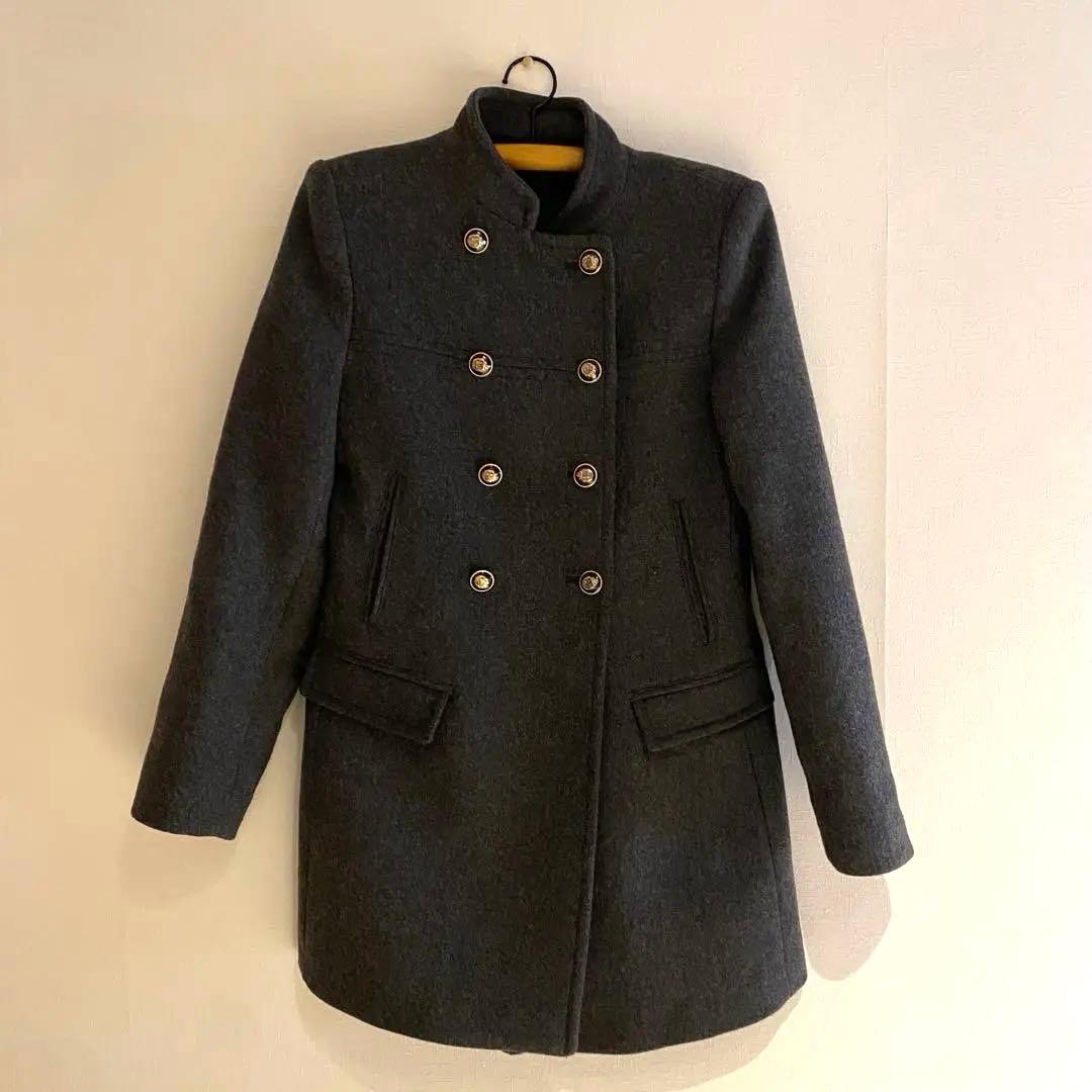 専用　ZARA グレー ウール ピーコート S