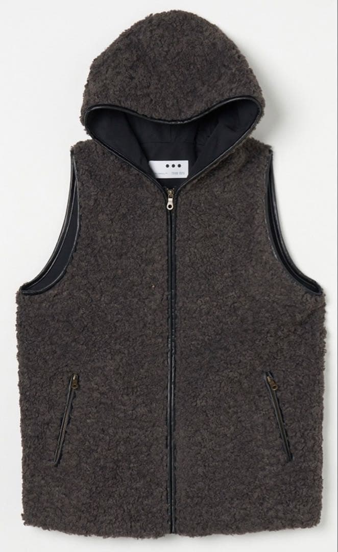 専用 完売 新品 three dots プードルボア フーディー ベスト