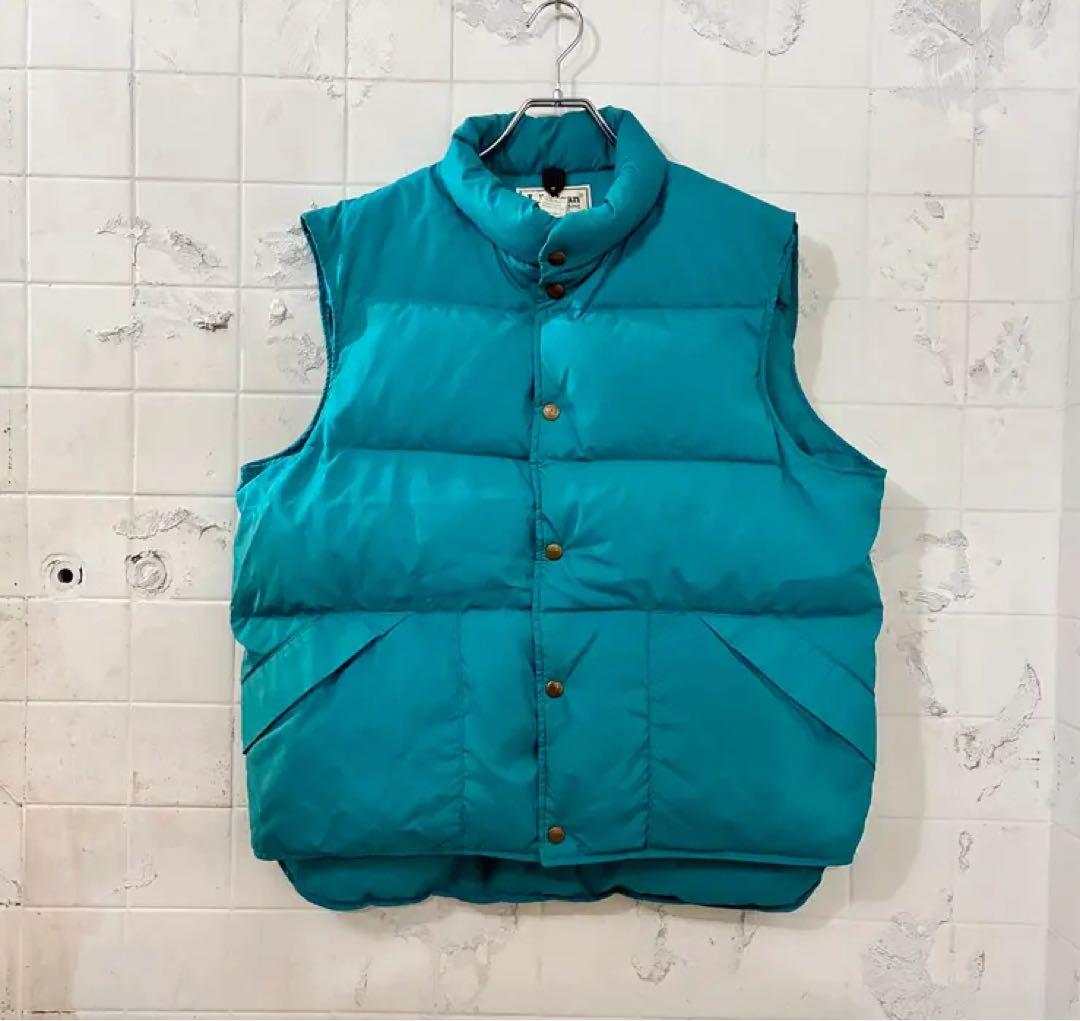 と*よ様 80s L.L.bean down vest エメラルドグリーン　US