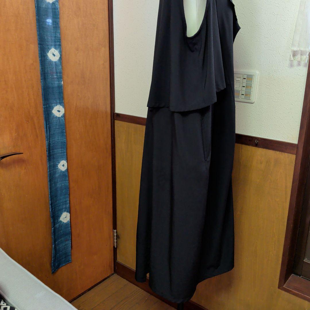 ブラックノースリーブドレープワンピースセンソユニコ 萌 慈雨等