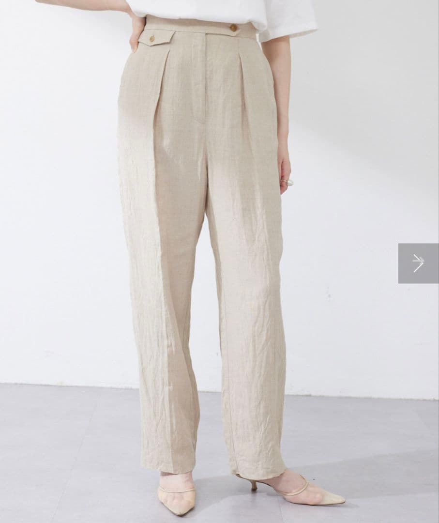 【サイズ:38】リネンミリタリーパンツ