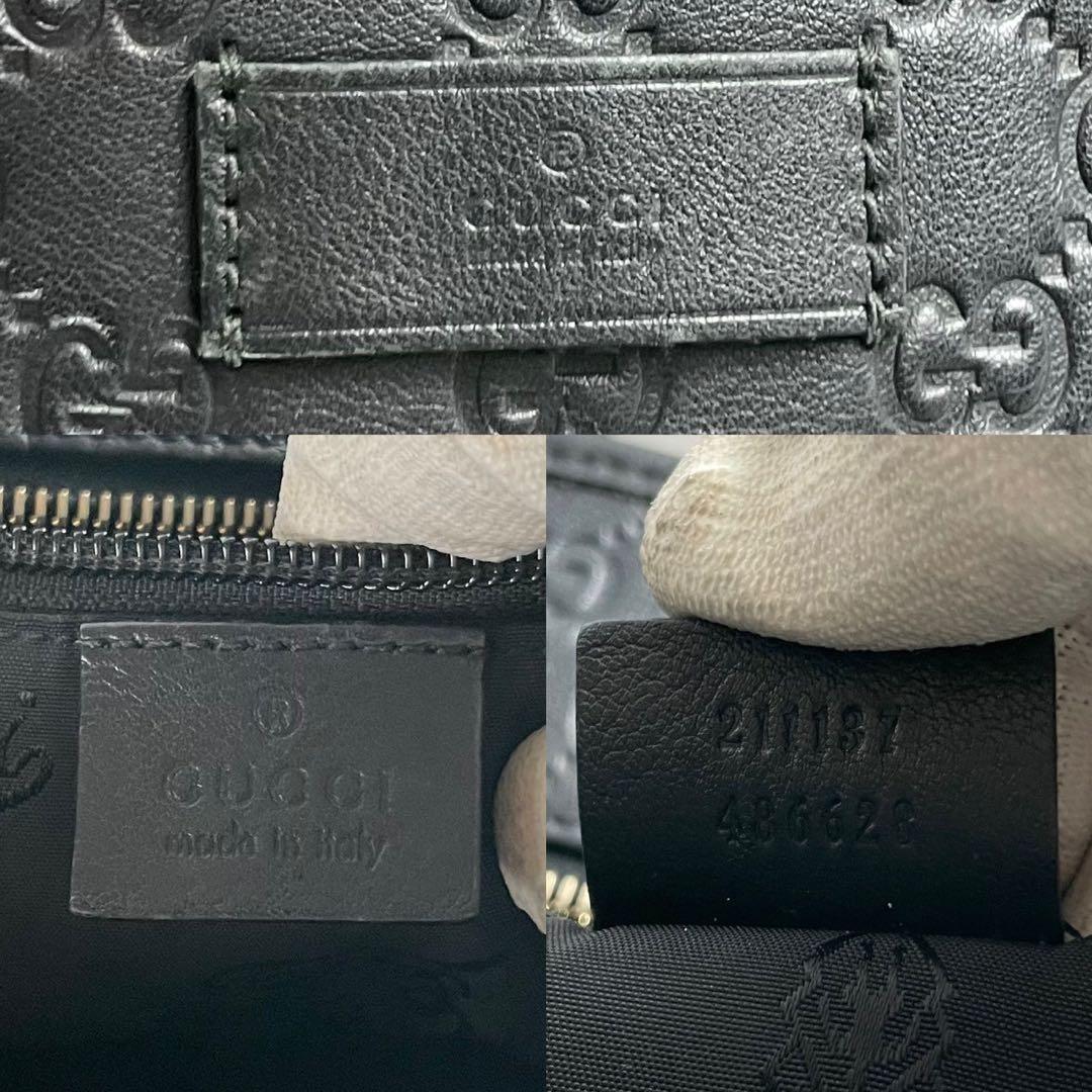 美品✨GUCCI トートバッグ A4 バンド ビジネス ggレザー ブラック