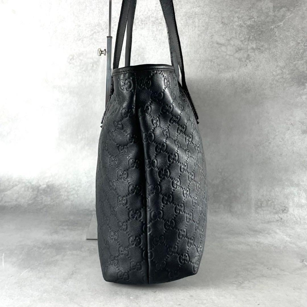 美品✨GUCCI トートバッグ A4 バンド ビジネス ggレザー ブラック