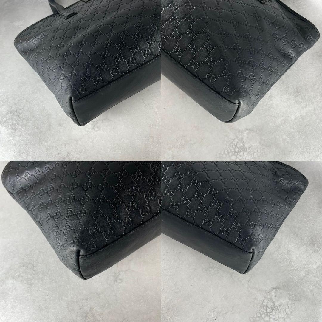 美品✨GUCCI トートバッグ A4 バンド ビジネス ggレザー ブラック