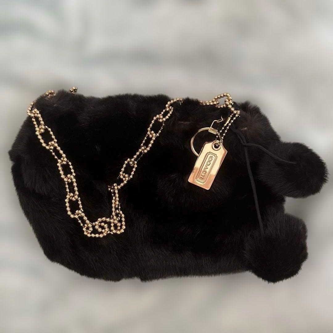 【美品】COACH ミンク　ファーミニバッグ