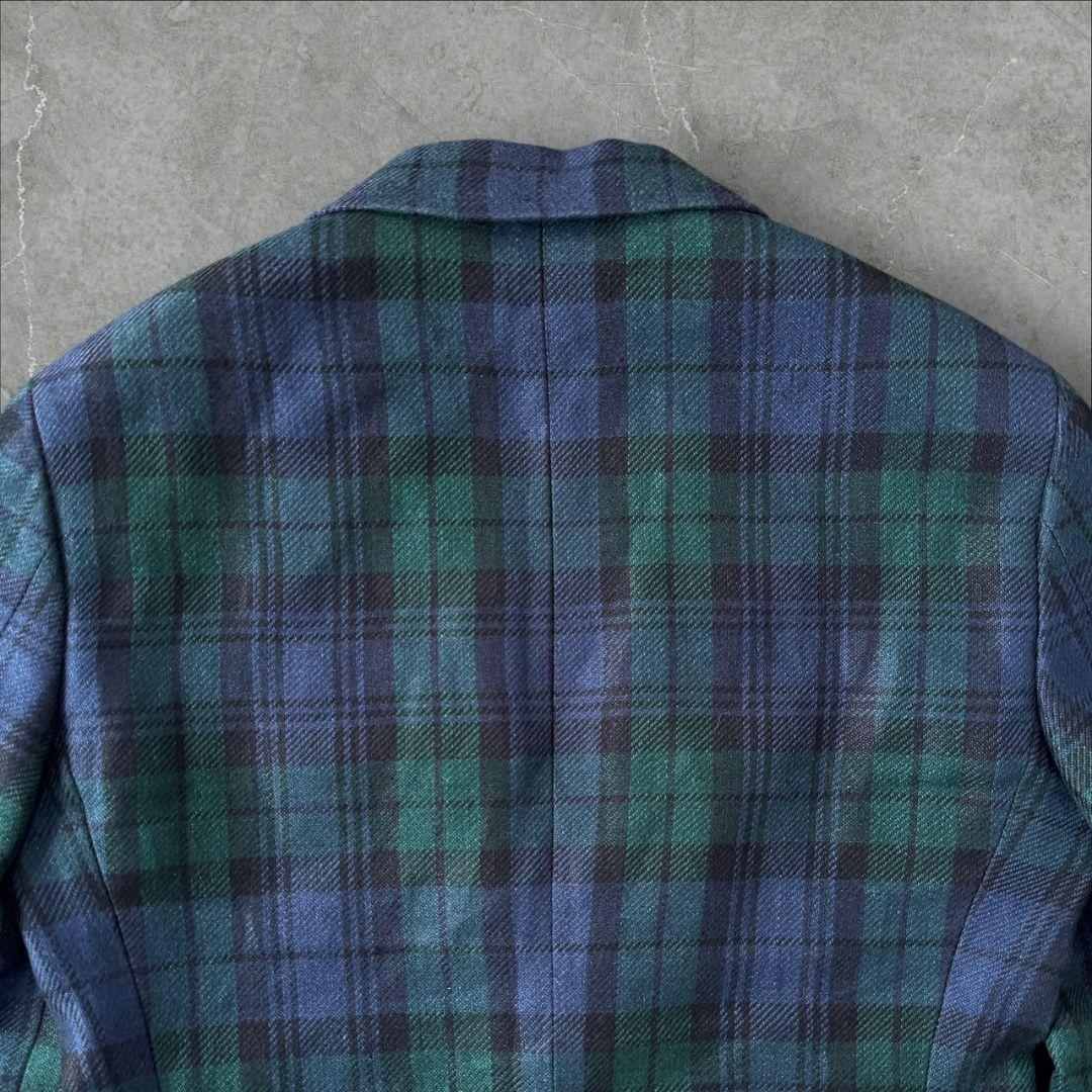 未使用に近い 現行 QR ラルフローレン ブラックウォッチ 麻 ジャケット