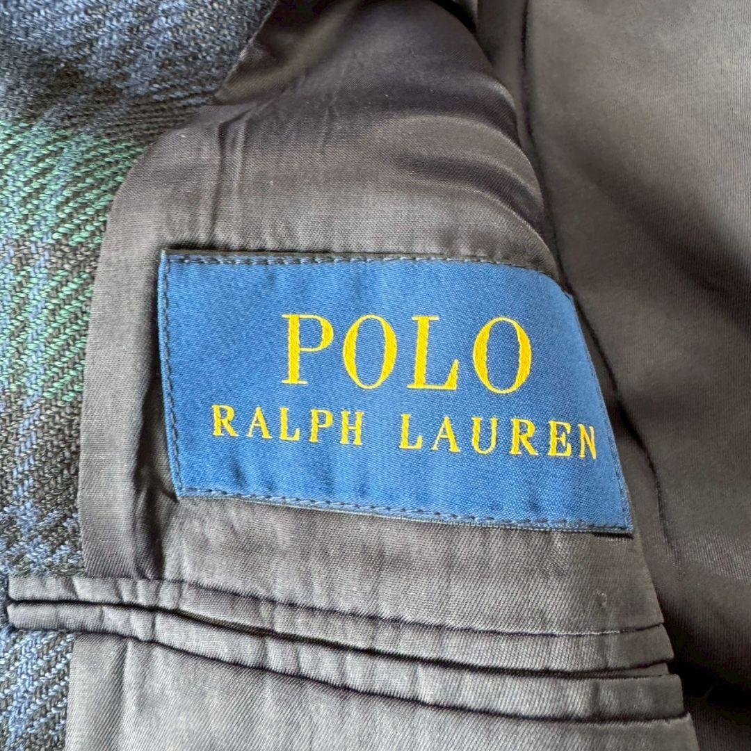 未使用に近い 現行 QR ラルフローレン ブラックウォッチ 麻 ジャケット
