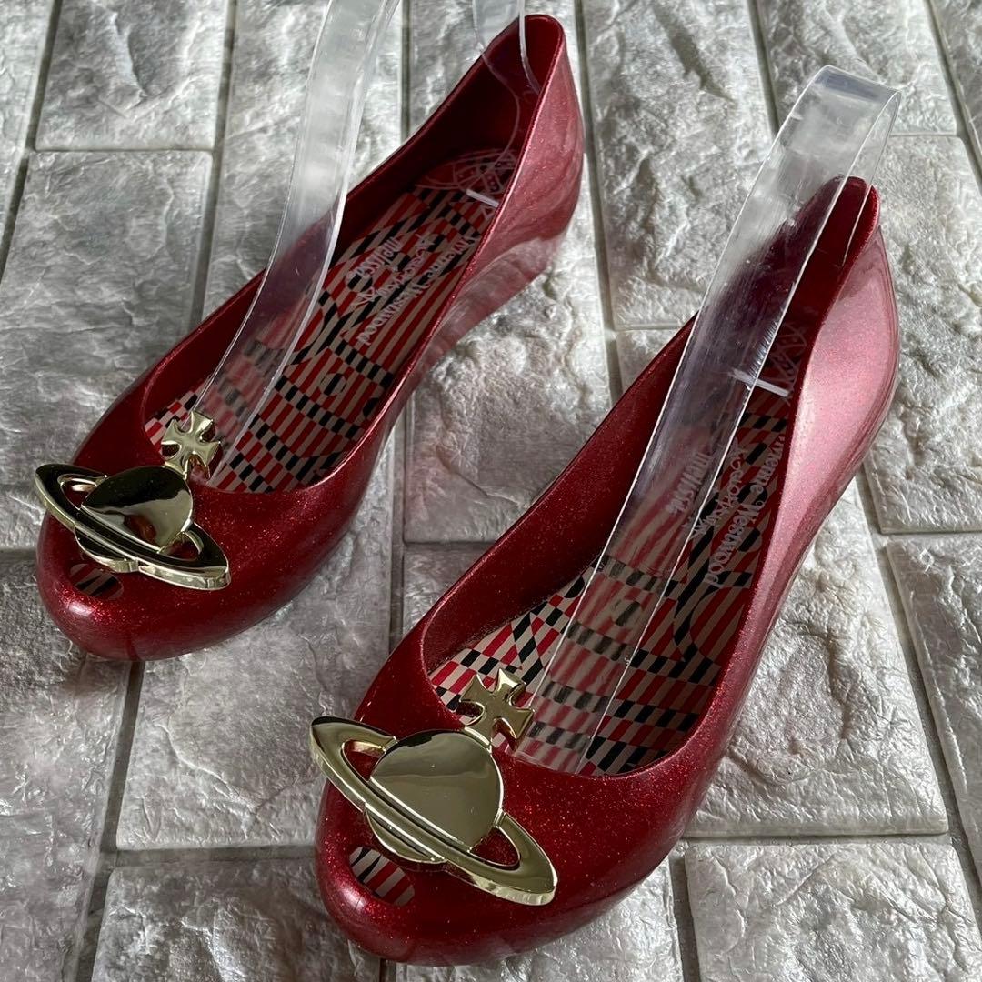 未使用級 ヴィヴィアンウエストウッド メリッサ フラットシューズ ラメ パンプス