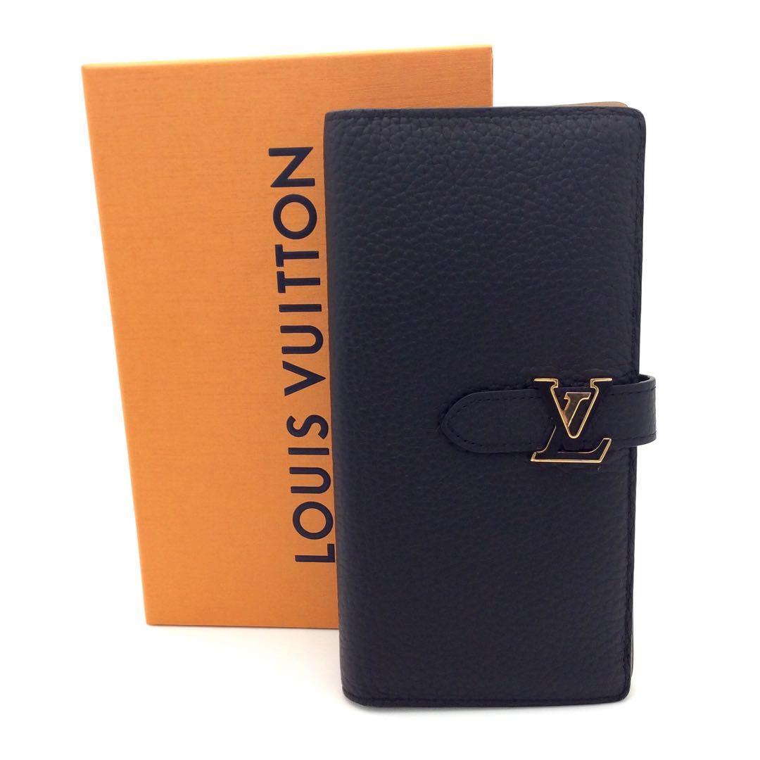 ルイヴィトン トリヨン 黒 LVヴェルティカルウォレット 長財布 ICチップ